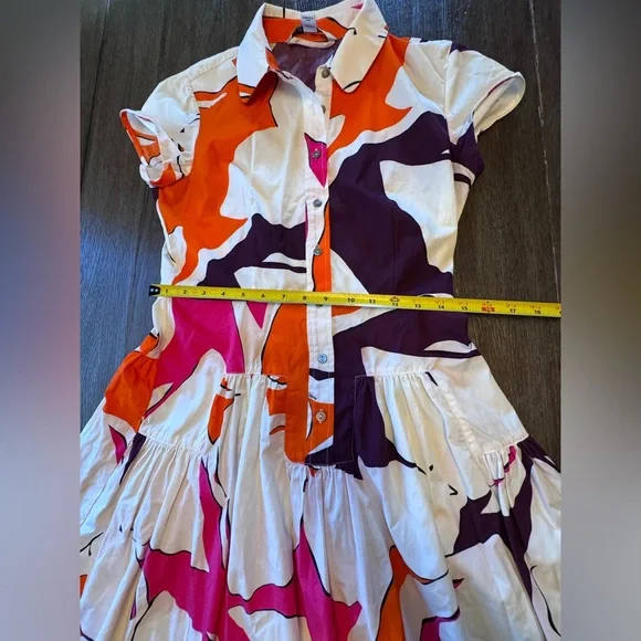 Diane von Furstenberg "Scarlet" floral print cotton shirtdress in a multi-color. - Picture 10 of 16